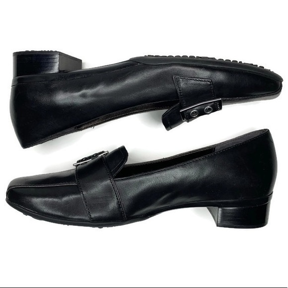 Rockport Black Leather Loafers with Buckle Sz 7M - Picture 3 of 7
